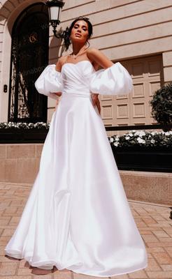 Свадебное платье с открытой спиной артикул 209673 цвет белый👗 напрокат 9  000 ₽ ⭐ купить 40 000 ₽ в Красноярске