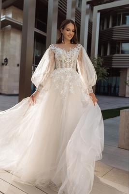 Женственное свадебное платье Jozi Berta | Купить свадебное платье в салоне  Валенсия (Москва)