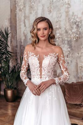 Свадебное платье с корсетом в стиле бохо артикул 211414 цвет белый👗  напрокат 6 900 ₽ ⭐ купить 70 000 ₽ в Москве