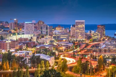 Tacoma Washington Usa Skyline Night Stock Photo by ©sepavone 202964498