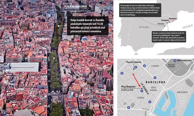 Теракт в Барселоне попал на видео