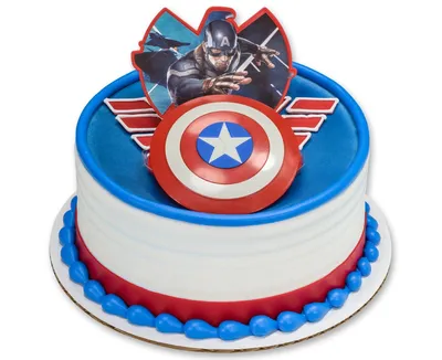 Украшения для торта в виде супергероев Капитана Америка, открытка для  детского дня рождения с пятиконечной звездой | AliExpress
