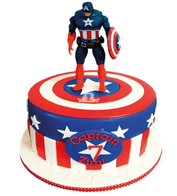 Торт Капитан Америка | Торт в стиле марвел, Пироги на день рождения, Торт