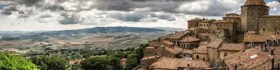 Фотография Тоскана Италия Природа Поля Небо Холмы Пейзаж 5270x3000