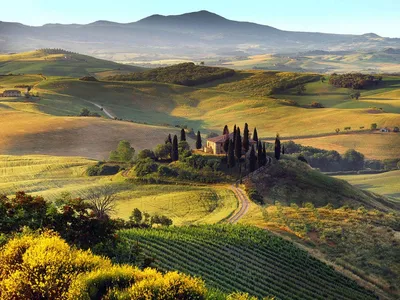 Typical Farm In Tuscan Landscape, Italy Stock Photo, Picture and Royalty  Free Image. Image 31560987.