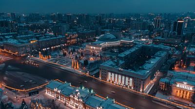 Предновогодний Новосибирск показали с высоты. Фото