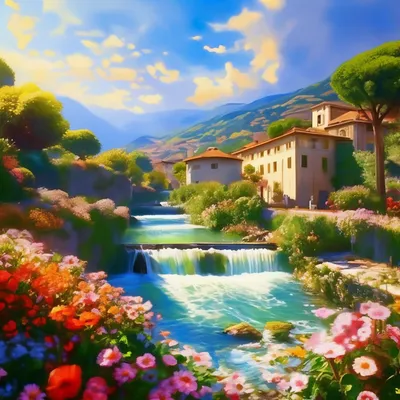 Италия тоскана лето цетут цветы …» — создано в Шедевруме