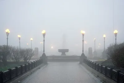 Сильный туман в Москве | Пикабу