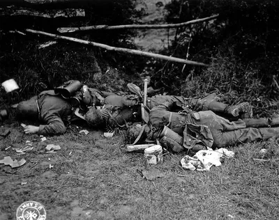 Немецкие солдаты, убитые в окрестностях города Сен-Фромон — военное фото