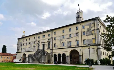 Italy, Friuli-Venezia Giulia, Udine, Tower, cityview stock photo