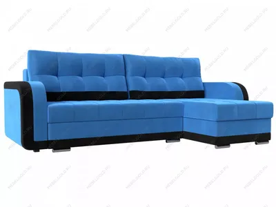 Угловой диван Марсель голубой/черный от производителя в Москве - купить  недорого в МебельГолд. Доставка по всей России