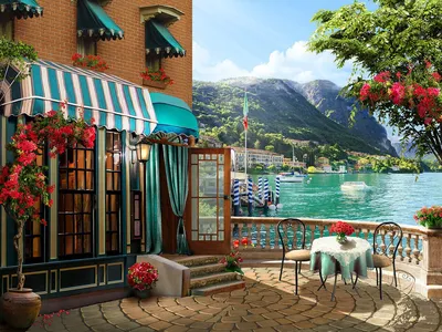 Изображение Летние кафе Италии Разное Прованс Город и городские пейзажи