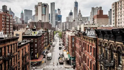 Вид на Нью-Йорк США улицы Бруклина Редакционное Изображение - изображение  насчитывающей напольно, панорама: 170870355