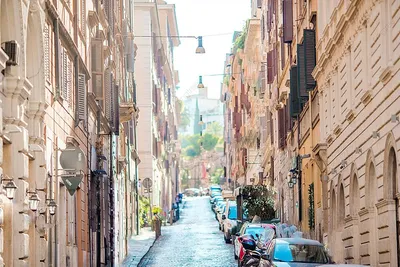 Район Трастевере Риме Rione Trastevere Живописные Улицы Рима Италия  стоковое фото ©tupungato 551701280