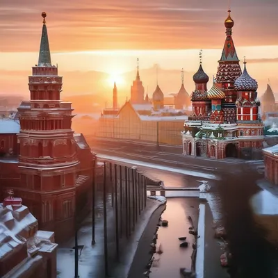 Туманное осеннее утро в Москве» — создано в Шедевруме