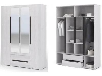 Шкаф Валенсия 4DG2S Z серый - купить в официальном магазине Anrex мебель