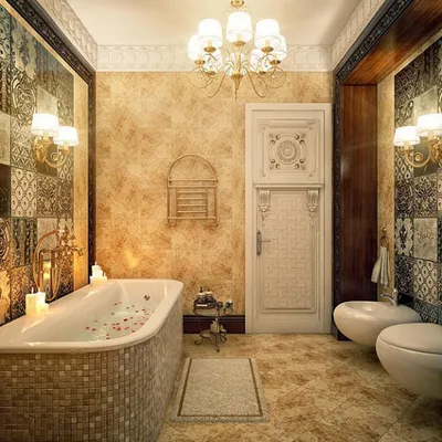 Итальянский стиль в ванной комнате (32 фото)