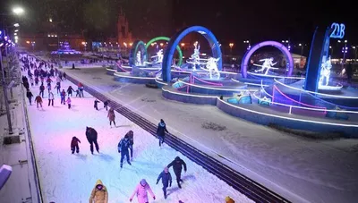 Каток на ВДНХ. Москва 2020/2021. Новогодняя сказка | Skating rink at VDNH.  Moscow. Christmas story. - YouTube