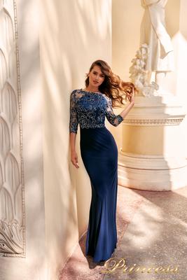 Купить вечернее платье nf-2132 синий королевского цвета по цене 37000 руб.  в Москве в интернет-магазине Принцесса