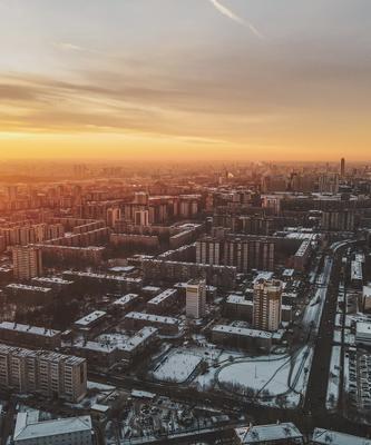 Вечерний Екатеринбург с высоты. Фото с самолёта - Сообщество realme