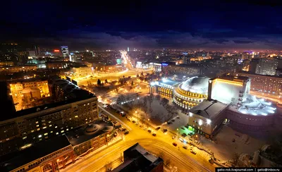 Фото вечернего Новосибирска