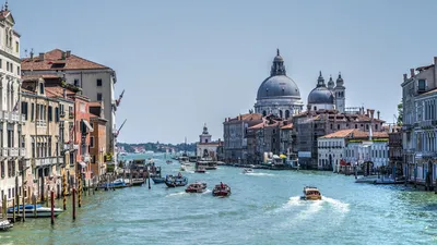 Photo Venice Italy Grand Canal powerboat Cities Building 3840x2160