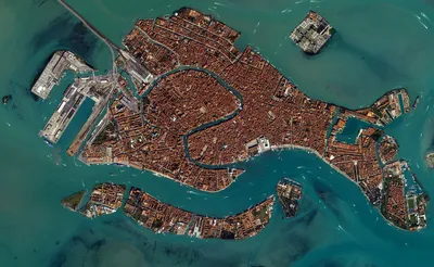 Картинка Венеция Италия Море Остров Сверху Города 1920x1200