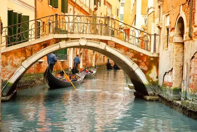 Картина \"Гондолы с туристами на Гранд-канале. Венеция, Италия\" |  Интернет-магазин картин \"АртФактор\"