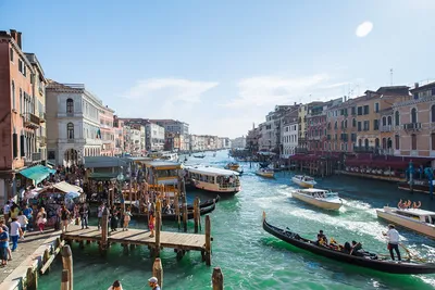 Фреска «Гранд-канал и гондолы в Венеции »