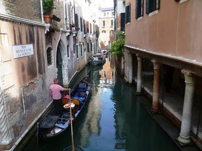 Венеция. Вид на канал\" Фотография на холсте