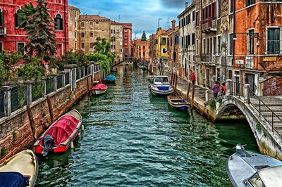 Красивая водная улица - Гранд-канал в Венеции, Италия - онлайн-пазл