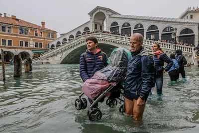 ВЕНЕЦИЯ, ИТАЛИЯ - 12 ноября 2019 г.: наводнение Acqua Alta в Венеции,  Италия Высокая вода Венеции Редакционное Стоковое Изображение - изображение  насчитывающей море, базилики: 163907874