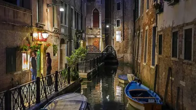Купить Картина \"Венеция ночью\", холс, масло, 50х60см , цена 2800р.
