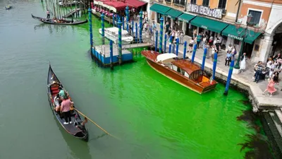 В Венеции вода Большого канала стала ярко-зеленого цвета 28 мая | РБК  Украина