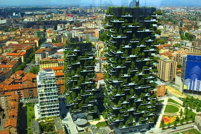 Вертикальный лес» (итал. Bosco Verticale) — жилой комплекс из двух башен  высотой 110 и 76 метров в Милане, Италия | Пикабу