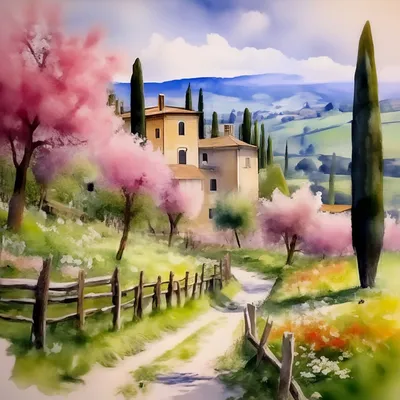 Весна в Италии в стиле Левитана …» — создано в Шедевруме