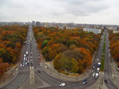 Вид с воздуха на Бранденбургские ворота во взятом Берлине — военное фото
