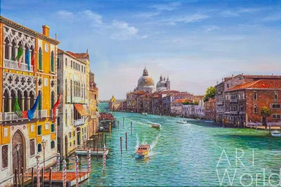 Вид на Большой канал в Венеции на закате» картина Ромма Александра маслом  на холсте — заказать на ArtNow.ru