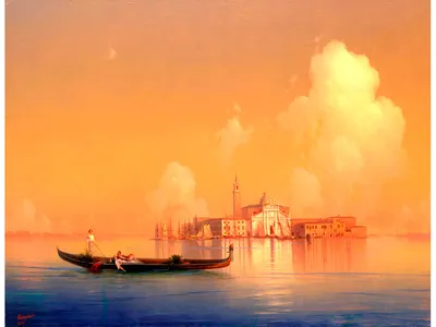 Венеция. Вид на канал\" Фотография на холсте