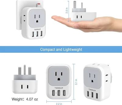 Type C 4 USB Charger Universal World Travel Adapter Converter US/UK/EU/AU  Plug | eBay