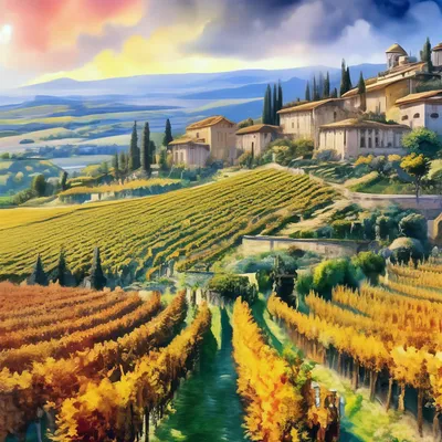 виноградники и живописные холмы Италии Stock Photo | Adobe Stock