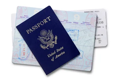 Usa passport visa sticker template in flat style Vector Image