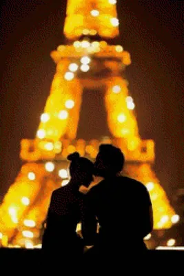 Купить картину по номерам «Влюблённые в Париже» - gamestil.ru