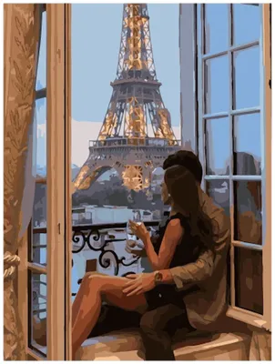 Картина по номерам Влюбленные в Париже (Brushme GX34599)