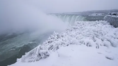 Замёрзший Ниагарский водопад сняли на видео - Рамблер/новости