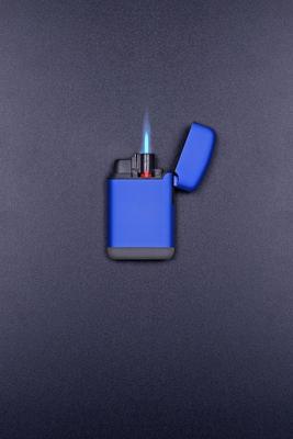 Зажигалка Zenga, турбо, многоразовая, синяя с логотипом купить в Красноярске  (G-5643.40)