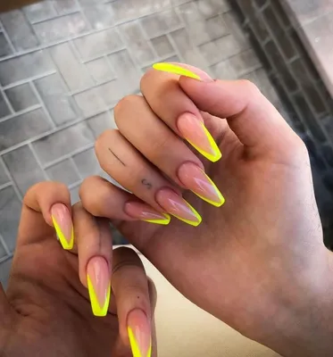 2019 Маникюр жёлтый френч 32 фото дизайна ногтей | Unghie gialle, Unghie  fluo, Unghie giallo fluo