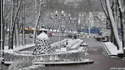 Снегопад в Минске. 10-балльные пробки и план «Погода»