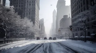 Снег в Нью-Йорке - снежная буря в Нью-Йорке, фото