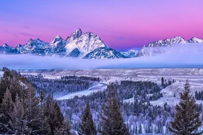 Фото Йосемити америка гора зимние Природа Леса Парки снеге Пейзаж